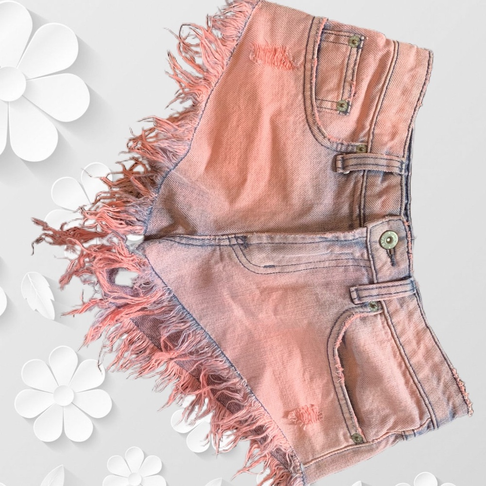 Carmar pink cutoff shorts